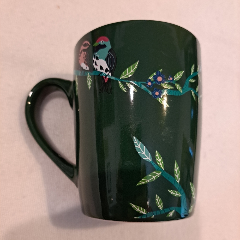 Starbucks Coffee Mug Holiday Birds Green 10 Oz - Picture 2 of 5